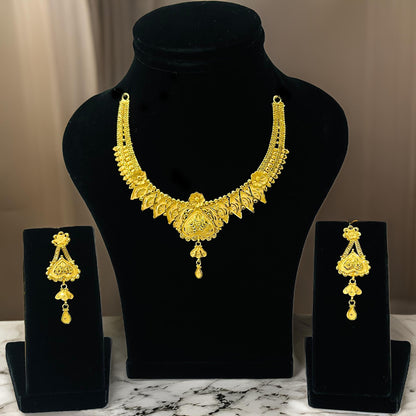 Nex Jewellers Latest Stylish Fancy Pearl Choker Traditional Jewellery Set for Women | Heart Necklace Set | Festive Wedding Party Necklace | 22k Gold Plated | Just Like Original Gold Jewellery