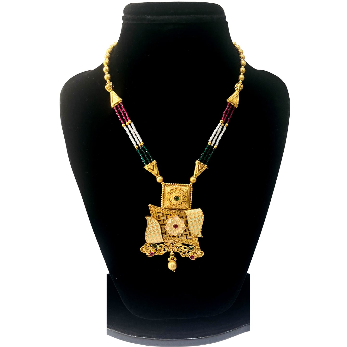 Nex Jewellers Latest Stylish Fancy Pearl Choker Traditional Jewellery Set for Women | One gram Gold Necklace Set | Festive Wedding Party Necklace | Gold Plated | Just Like Original Gold Jewellery