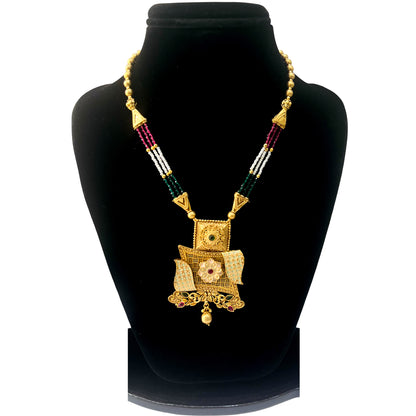 Nex Jewellers Latest Stylish Fancy Pearl Choker Traditional Jewellery Set for Women | One gram Gold Necklace Set | Festive Wedding Party Necklace | Gold Plated | Just Like Original Gold Jewellery