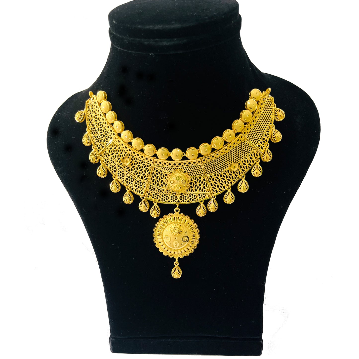 Nex Jewellers One Gram Micro Gold Plated Jewellery Set for women Traditional  Unique Design Choker Necklace Set/Jewellery Set with Earrings for Women | Just Like Original Gold Jewellery