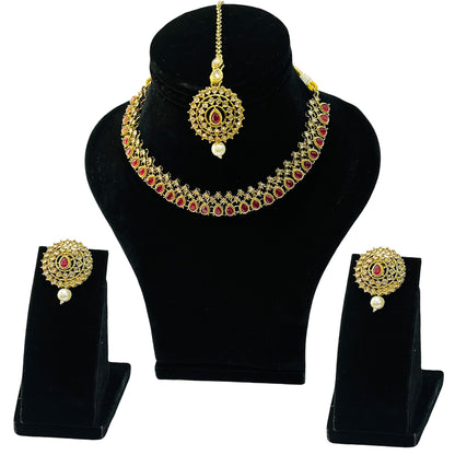 Nex Jewellers Maroon Beads luxurious Party jewellery Kundan crafted with design Polki stone Traditional Latest Stylish Antique Beautiful Meenakari Choker Necklace & Pearls wedding Earring Women