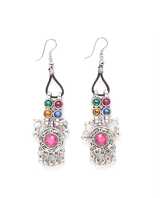 Nex Jewellers Coloured Stone luxurious bridal jewellery Kundan crafted with design Traditional Latest Stylish Antique Beautiful Meenakari Heavy Necklace & Earring for Women