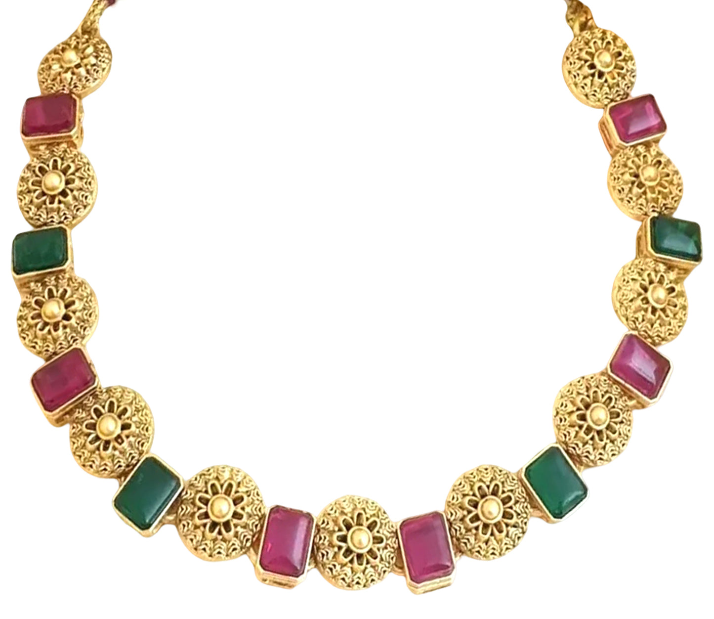 Nex Jewellers Multi Beads luxurious Party jewellery Kundan crafted with design Polki stone Traditional Latest Stylish Antique Beautiful Meenakari Choker Necklace & Pearls wedding Earring Women