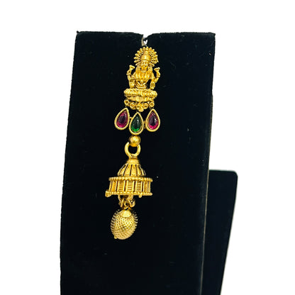 Nex Jewellers Latest Stylish Fancy Pearl Choker Traditional Jewellery Set for Women | Laxmi Necklace Set | Festive Wedding Party Necklace | Gold Plated | Just Like Original Gold Jewellery