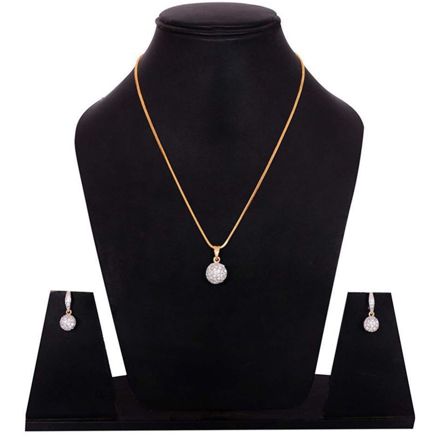 Nex Jewellers Traditional Fashion Jewellery for Women Rosegold Plated CZ Sparkling White Crystals Enhanced Pendant with Chain/Pendant Necklace for Girls and Women