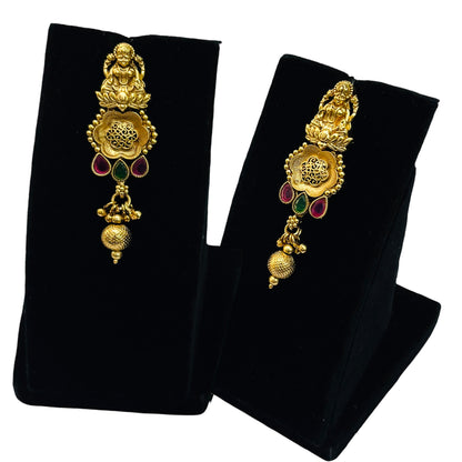 Nex Jewellers Latest Stylish Fancy Pearl Choker Traditional Jewellery Set for Women | Laxmi Necklace Set | Festive Wedding Party Necklace | 22k Gold Plated | Just Like Original Gold Jewellery