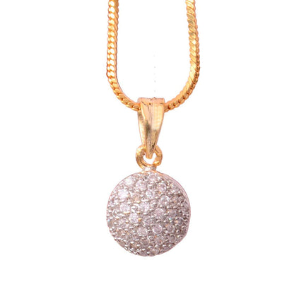 Nex Jewellers Traditional Fashion Jewellery for Women Rosegold Plated CZ Sparkling White Crystals Enhanced Pendant with Chain/Pendant Necklace for Girls and Women
