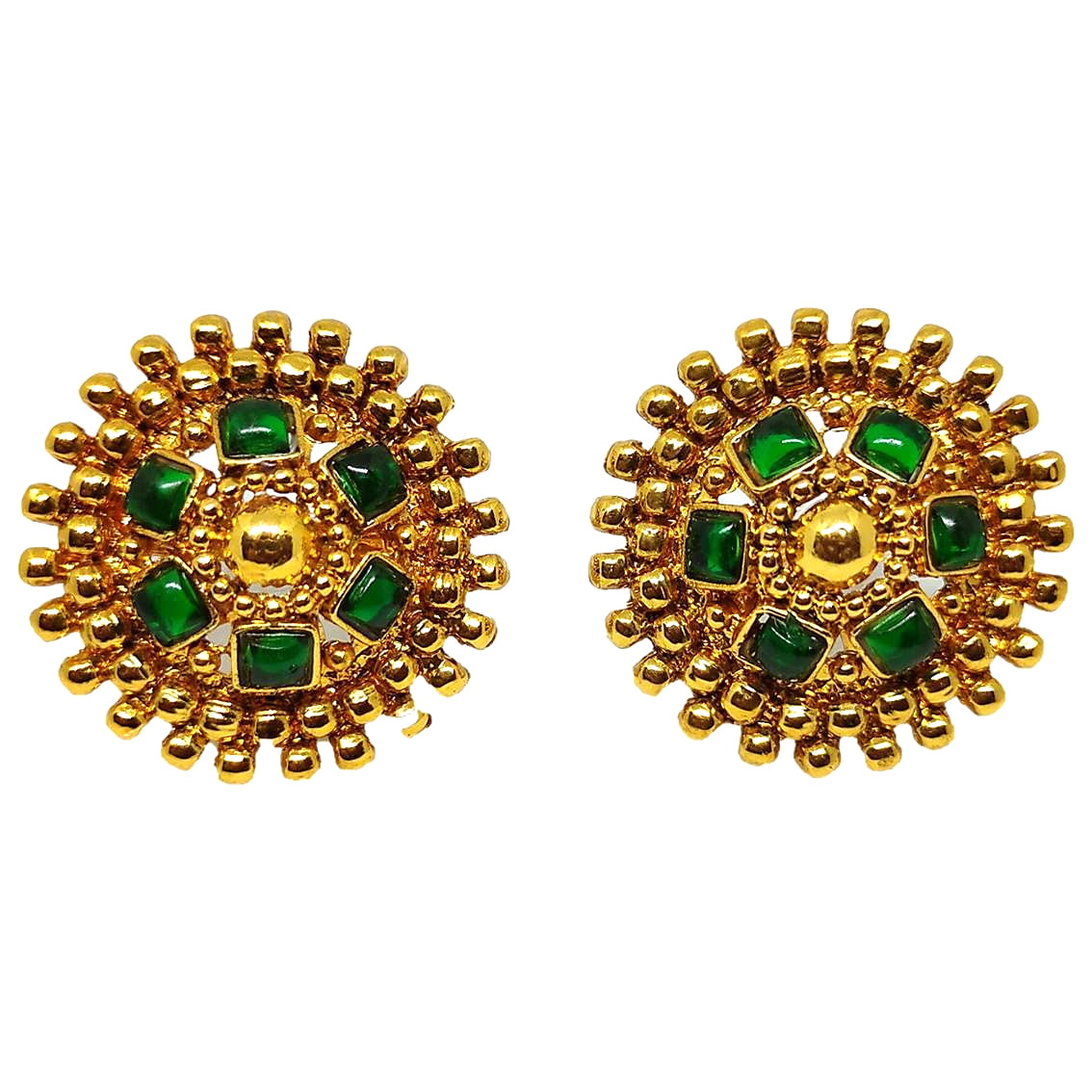 Nex Jewellers Green Meenakari Kundan Bridal Long Dazzling Necklace Earring Set jewellery for Women Gold Tone Designer Peacock, Flower Kundan Artificial Stones & Pearls Drop Bridal Necklace for Women