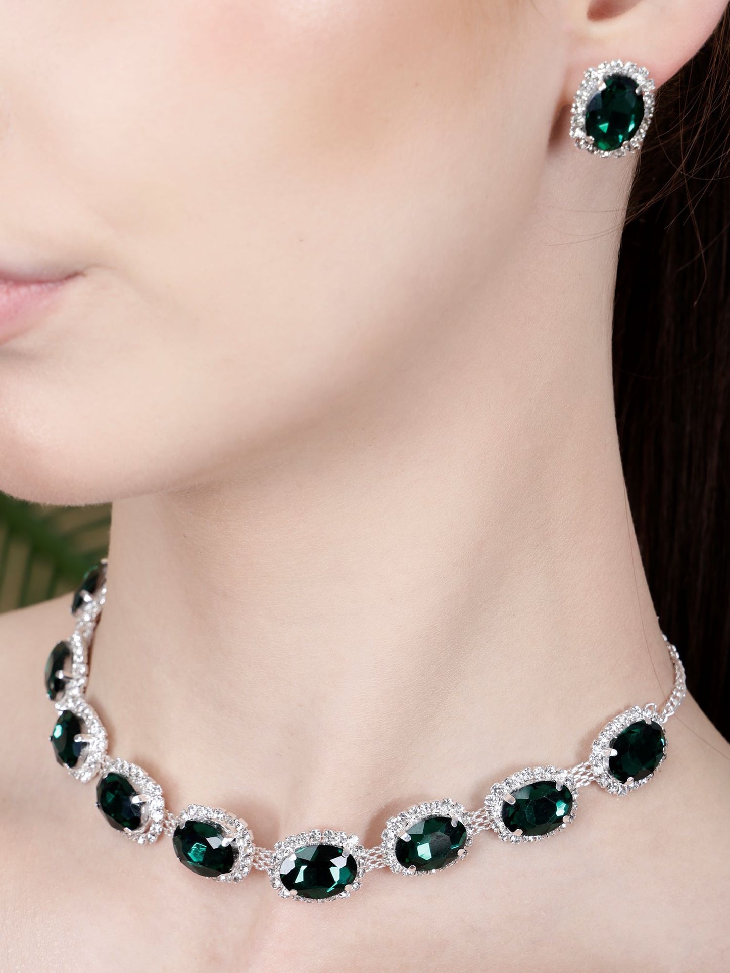 Nex Jewellers Green Kundan Beads Jewellery Design Polki, Stone New Traditional wedding Latest Stylish Beautiful Meenakari Choker Necklace Jewellery Set for Women