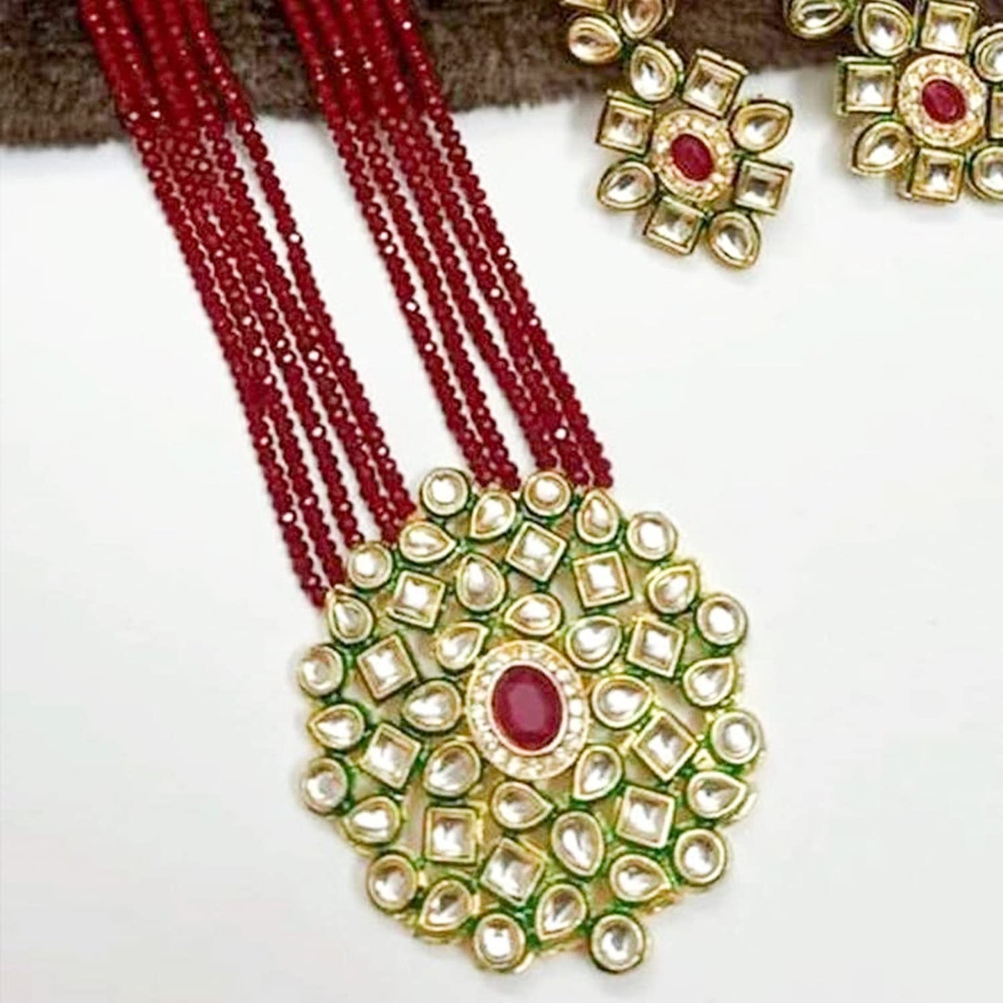 Nex Jewellers Latest Stylish Antique Beautiful Meenakari Heavy Choker Necklace Pearls Bridal Earring Women
