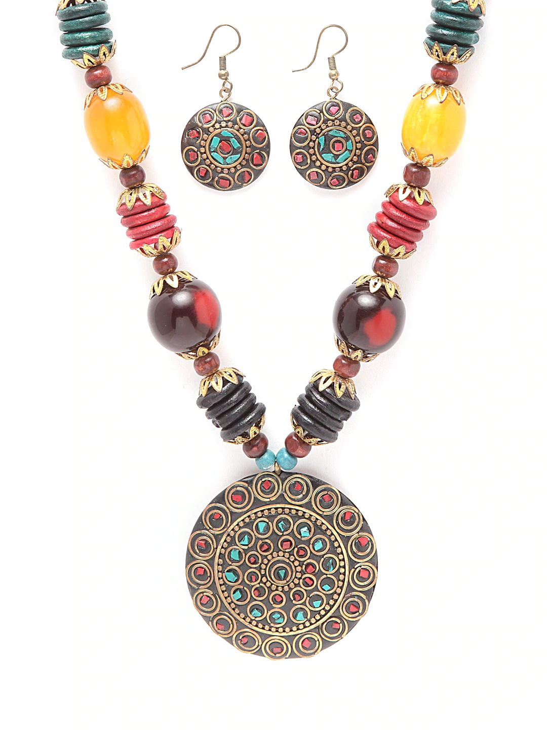 Nex Jewellers Multi Beads luxurious Party jewellery Latest Stylish Antique Beautiful Necklace &  Earring for Women