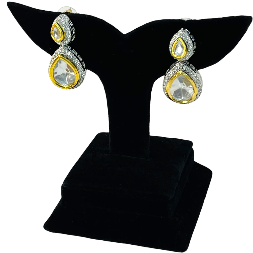 Nex Jewellers Gold Tone Latest Stylish Fancy Pearl Choker Design Antique Traditional Kundan Bridal Long Dazzling Choker Necklace Earring Jewellery Set for Women women Anniversary Gift for Wife
