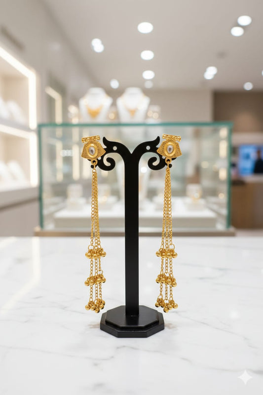 Nex Jewellers Multicolour long kashmiri jhumka for women chandbali earrings chand baliyan | kashmiri earrings for women | bahubali earrings