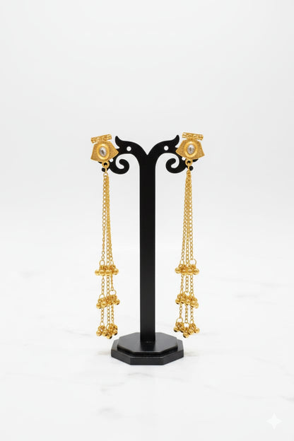 Nex Jewellers Multicolour long kashmiri jhumka for women chandbali earrings chand baliyan | kashmiri earrings for women | bahubali earrings