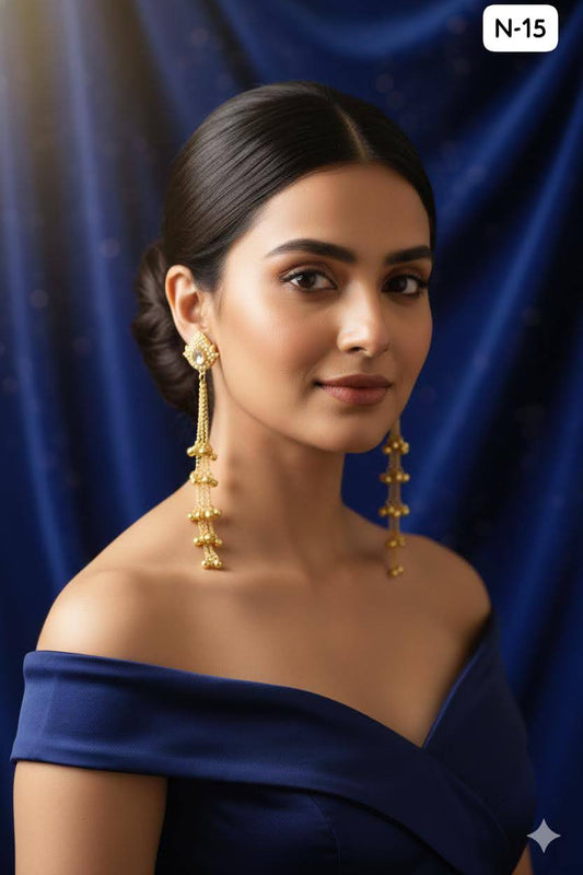 Nex Jewellers Multicolour long kashmiri jhumka for women chandbali earrings | kashmiri earrings for women | bahubali earrings stylish | Traditional Indian Festive Jewelry | Long Chain Tassels