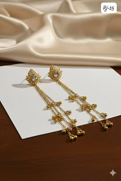 Nex Jewellers Multicolour long kashmiri jhumka for women chandbali earrings | kashmiri earrings for women | bahubali earrings stylish | Traditional Indian Festive Jewelry | Long Chain Tassels