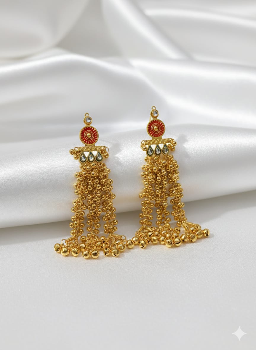 Nex Jewellers Multicolour long kashmiri jhumka for women chandbali earrings chand baliyan | kashmiri earrings for women | bahubali earrings stylish | Traditional Indian Festive Jewelry | Long Chain Tassels