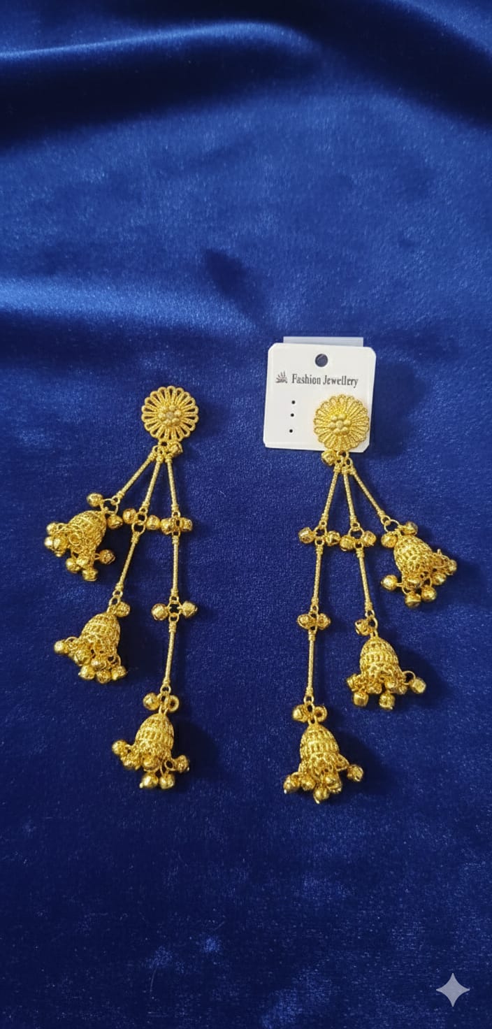 Nex Jewellers Multicolour long kashmiri jhumka for women chandbali earrings chand baliyan | kashmiri earrings for women | bahubali earrings stylish | Traditional Indian Festive Jewelry
