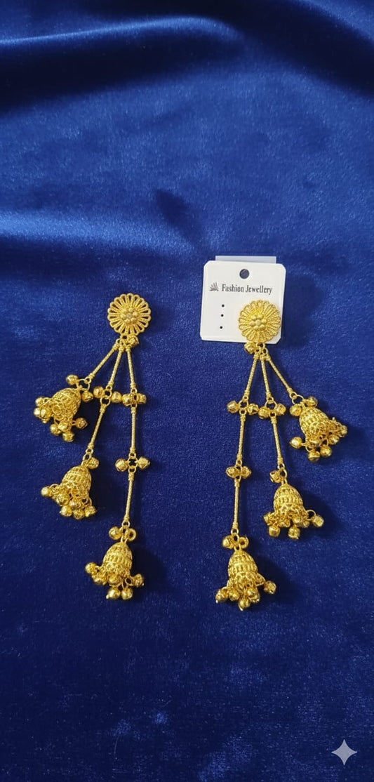 Nex Jewellers Multicolour long kashmiri jhumka for women chandbali earrings chand baliyan | kashmiri earrings for women | bahubali earrings stylish | Traditional Indian Festive Jewelry